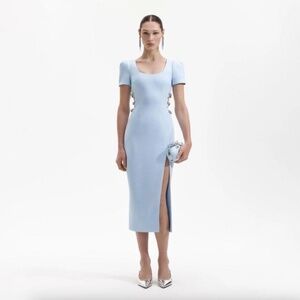 NWT self-portrait crystal embellished cutout crepe midi dress